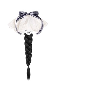 Peluca trenzada con lazo de encaje, cola de caballo baja con clip, extensión de cabello trenzado largo estilo coreano para mujeres - Product Image 5