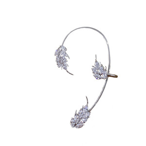 Orecchini pendenti con Micro frumento in zircone intarsiato orecchini con Clip in osso per donne di lusso leggero e personalità semplice - Product Image 1