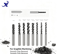 Fraise à queue en carbure monobloc 8 mm, revêtement diamant, pour usinage CNC de graphite, électrodes et fibres de carbone
