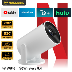 Proyector Inteligente Ultraligero Cilíndrico 720P para HY300 Pro 290 ANSI con Corrección Trapezoidal Automática, WiFi 6, BT5.4 y Android 14 - Product Image 1