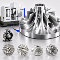 Roda Kompresor Turbo Sentrifugal Impeller Baja Tahan Karat yang Diproses dengan Mesin CNC 5-Axis Presisi dengan Wire EDM untuk Penggunaan Industri