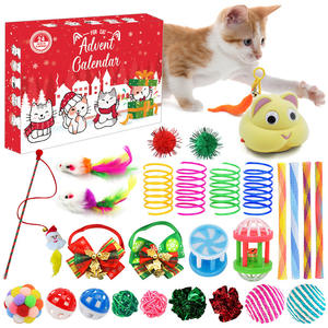 2025 eco-friendly natale conto alla rovescia calendario scatola cieca regalo con Pet Cat cane filato di natale giocattoli da masticare per animali domestici - Product Image 2