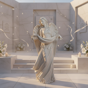 Escultura de Ángel de Resina Blanca - Figura Espiritual Tallada <span class=keywords><strong>a</strong></span> <span class=keywords><strong>Mano</strong></span> para Decoración del Hogar, Jardín, Patio - Product Image 1