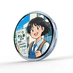Badge IA, Broche de mode dynamique personnalisable avec vidéo d'anime, téléchargement de photos sans fil Bluetooth - Product Image 1
