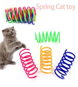 Renkli güvenli hafif kedi bahar oyuncaklar 4 adet/torba plastik dayanıklı interaktif atlama pençeleri enerji yayın için Pet Scratch oyuncak - Product Image 6