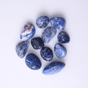 Vente en gros de gravier de cristal <span class=keywords><strong>bleu</strong></span> veiné naturel, <span class=keywords><strong>sodalite</strong></span> bleue polie, pierres roulées - Product Image 5