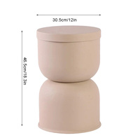 Table d'appoint de lit ronde en métal minimaliste moderne couleur Morandi Mobilier de salon avec rangement Tables d'appoint