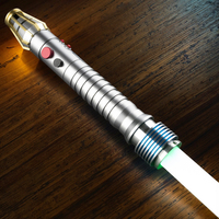 Sabre de combat Luminara Unduli avec poignée en métal, sabre néopixel RGB, jouet de sabre Star Wars pour cosplay, swing fluide, changement de couleur, sabre lumineux