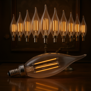 Bombilla LED tipo candelabro, 2700K, blanco cálido, 90+ CRI, base E12, regulable, para candelabros, apliques de pared, lámparas de mesa, estilo vintage - Product Image 2
