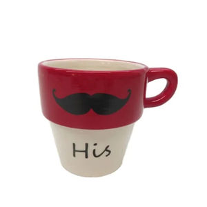 <span class=keywords><strong>Tazas</strong></span> de café de cerámica <span class=keywords><strong>personalizadas</strong></span> <span class=keywords><strong>para</strong></span> <span class=keywords><strong>parejas</strong></span>-Juego de regalo de San Valentín impreso personalizado, <span class=keywords><strong>tazas</strong></span> de <span class=keywords><strong>amor</strong></span> apilables - Product Image 2