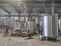 Peralatan Pembuatan Bir 10 Bbl 1200L 12HL Otomatis 2 Wadah Baja Tahan Karat Terkontrol PLC dengan Pemanas Uap