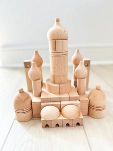 Jouets en bois Montessori pour enfants, château éducatif, blocs de construction - Product Image 4