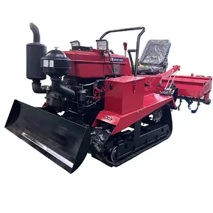 Mini motoculteur rotatif multifonctionnel pour l'agriculture et l'aménagement paysager Mini tracteur à pied et cultivateur à chenilles
