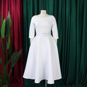 2025 moda de talla grande ropa de <span class=keywords><strong>mujer</strong></span> señora elegante Casual de lujo cuello redondo <span class=keywords><strong>vestidos</strong></span> de manga media - Product Image 1