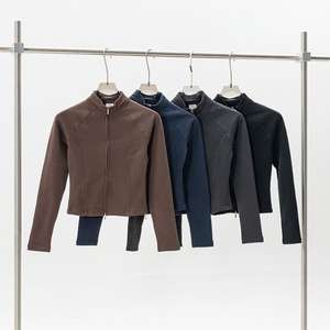 <span class=keywords><strong>Camiseta</strong></span> de Manga Larga con Cierre, para <span class=keywords><strong>Mujer</strong></span>, 270gsm, Corte Ajustado, con Forro Térmico para Invierno, Personalizable - Product Image 5