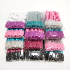 50 pcs Eyelash Brush Disposable Mascara Wands Applicator Eyelash Spoolie Cleansing Brush for Makeup Tools