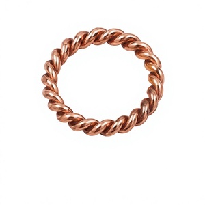 แหวนทองแดง สายลวดถักแบบวินเทจ แหวนทองแดงแท้ งานแฮนด์เมด สายโลหะถัก - Product Image 1