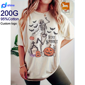 Custom Halloween Apparel <strong>Women's</strong> <strong>T</strong>-<strong>shirts</strong> Graphic Heavyweight <strong>t</strong> <strong>Shirts</strong> <strong>Women</strong> Unisex <strong>t</strong> <strong>Shirts</strong> Wholesale for Halloween - Product Image 1