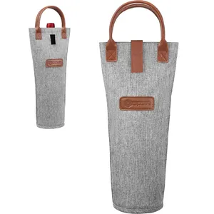 Single Bottle Wine Carrier Insulated Travel Cooler Bag Thermal Padded Portable One Bottle Holder Picnic Beach Gift Wine Lovers