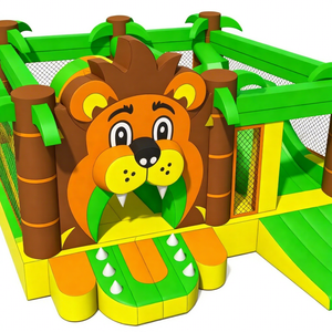 Château gonflable commercial Lion avec obstacles, aire de jeux gonflable extérieure pour fête d'anniversaire d'enfants - Product Image 3