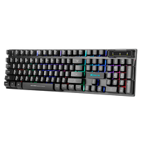 Teclado para Juegos Xtrike Me KB-280 con Retroiluminación de Arcoíris, Membrana, 104 Teclas, Cableado USB Tipo A, Tamaño Completo con Teclado Numérico, Anti-Ghosting
