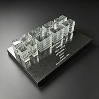 Modèle de cluster urbain de bureau Neelpure 187466 en cristal gravé au laser 3D pour récompense d'entreprise de développement immobilier