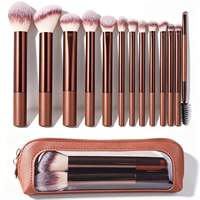 Set Kuas Makeup Vegan Profesional 13 Buah untuk Wajah, Bulu Sintetis Lembut dan Padat, Tahan Lama, Kualitas Tinggi, Label Pribadi Khusus