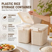 High-quality Food-grade Plastic Rice Storage Container Home Use Nordic Style Kitchen Insect-Proof Moisture-Proof Sealed Large