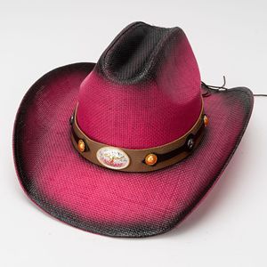 Sombrero de Paja de Papel Estilo Americano Retro a Cuadros, Unisex, Borde Ancho Enrollado, para Verano, Aire Libre, Protección Solar Diaria - Product Image 6