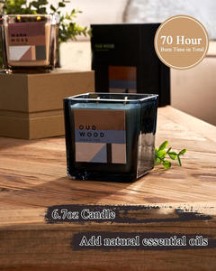 <span class=keywords><strong>Velas</strong></span> de aromaterapia de cera de soja perfumada de madera Oud, regalo duradero para aliviar el estrés para hombres, novio, papá, Padre para vacaciones de Navidad - Product Image 2