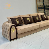 Ensemble de canapés en cuir pour salon, style moderne italien, simple et luxueux, en bois massif, pour villa