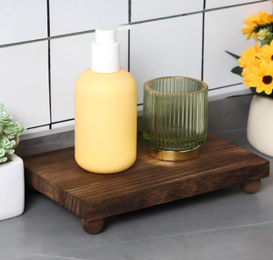 Vassoio con Base in <span class=keywords><strong>Legno</strong></span> per Cucina, Bagno, Tavolo da Pranzo, Espositore per Piante, Candele e Vasi - Product Image 3