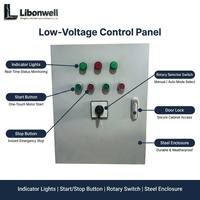 Panneau de commande de moteur basse tension OEM personnalisé avec bouton de démarrage/arrêt, voyant lumineux et interrupteur rotatif manuel/automatique