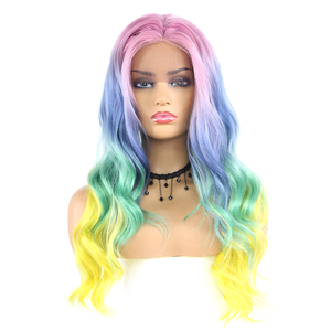 X-TRESS Ombre Colorate Parrucche Sintetiche Dei Capelli 30 pollici Lungo Rettilineo Parte Libera Anteriore Del Merletto Cosplay Alla Moda <span class=keywords><strong>Parrucchino</strong></span> <span class=keywords><strong>Per</strong></span> Le Donne - Product Image 2