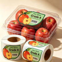 Autocollant en vinyle imperméable personnalisé de haute qualité, autocollant pour fruits en PVC, résistant à la chaleur, adhésif puissant, respirant