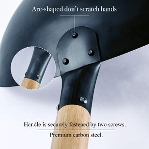 Juego de sartenes wok de acero al carbono, wok chino con mango de madera, espumadera de madera, colador de alambre para uso en restaurantes - Product Image 3