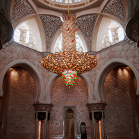 Mosquée traditionnelle grande décoration intérieure lustre en cristal dans le style multicouche église pendentif éclairage plafonniers de luxe