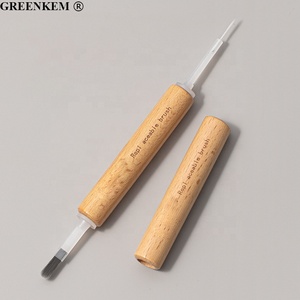 Pinceau de vernis à ongles plat, manche en plastique, pointe coudée, 3 couleurs, 1 pièce - Product Image 3