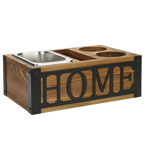 Wooden storage box, desktop display snack and beverage storage box, remote <b>control</b> <b>holder</b>, solid wood wine bottle organizer. - Product Image 3