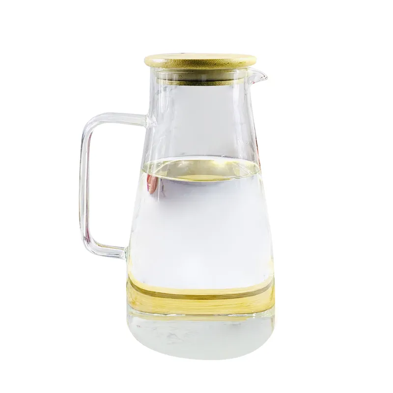 Transparent Hand-made Glass Water Jug Set With Lid Easy To Use