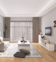 Meuble TV en bois de chêne fait main AILICHEN, design rustique moderne pour petit salon familial, pour la maison, l'hôtel et l'école