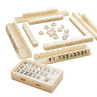 Ensemble de Mahjong Américain de Luxe Personnalisé en Nacre, 166 Tuiles Acryliques Semi-Transparentes, Boîte de Rangement Épaissie, 4 Supports Ondulés et Poussoirs