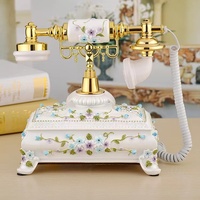 Téléphone Pastoral antique européen maison mode relief salon filaire rétro peint téléphone