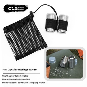 Outdoor <b>Mini</b> Seasoning <b>Bottle</b> 2-Piece Set with Mesh Bag Portable Travel Hiking Picnic Fishing BBQ Spice Storage - Product Image 6