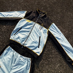Custom Jogging Training Track Suit Nylon Tracksuit Zip up Jacket and Nylon <b>Pants</b> Two Piece Set Lightweight Windbreaker Tracksuit - Product Image 3