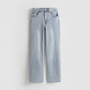 <span class=keywords><strong>Jeans</strong></span> a Vita Alta alla Moda per <span class=keywords><strong>Donna</strong></span>, Gamba Dritta, Vestibilità Comoda, Lunghezza alla Caviglia, Lavaggio Chiaro, Stile Vintage - Product Image 4