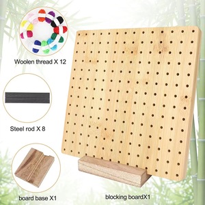 Kit de planche de blocage pour <span class=keywords><strong>crochet</strong></span> DIY, tapis carré en bambou fait main, cadeau pour le tricot et le <span class=keywords><strong>crochet</strong></span> avec chevilles, aiguilles à <span class=keywords><strong>crochet</strong></span> et travaux d'aiguille - Product Image 5