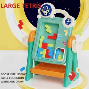 KSF 2 в 1 многофункциональная настольная игрушка-головоломка строительные блоки игры музыка цветная Двухсторонняя доска для рисования детские игрушки - Product Image 3
