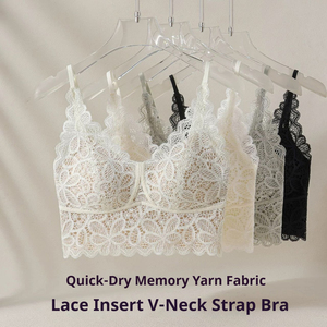 Lencería Sexy <span class=keywords><strong>Transparente</strong></span> de Encaje Suave con Cuello en V sin Costuras para Mujer, Tallas Grandes Personalizadas, Ropa Interior Cómoda, <span class=keywords><strong>Sujetador</strong></span> Tipo Camisola Francesa para Mujer - Product Image 1