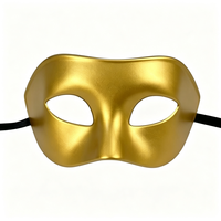 Masque vénitien élégant uni et lisse pour la moitié du visage, masque de mascarade simple, masque de costume pour Halloween, carnaval, bal de promo